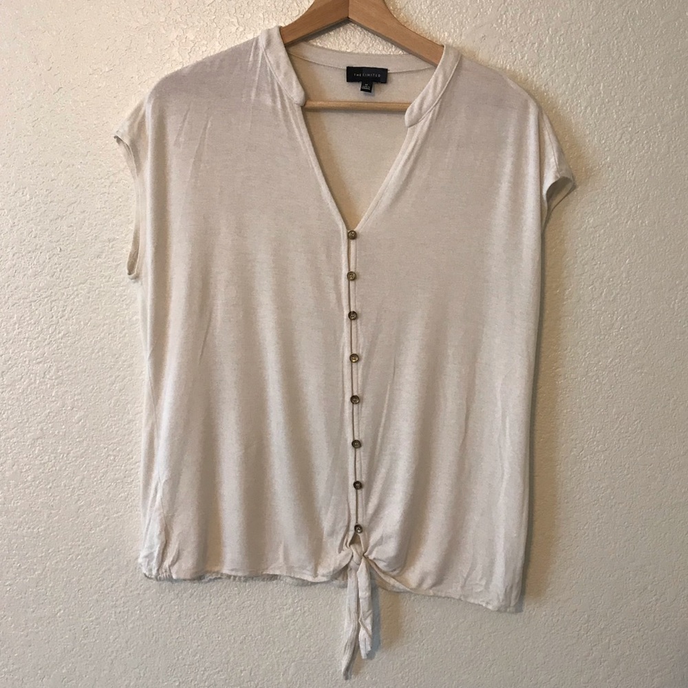 The Limited • Button down shirt • Cream/White